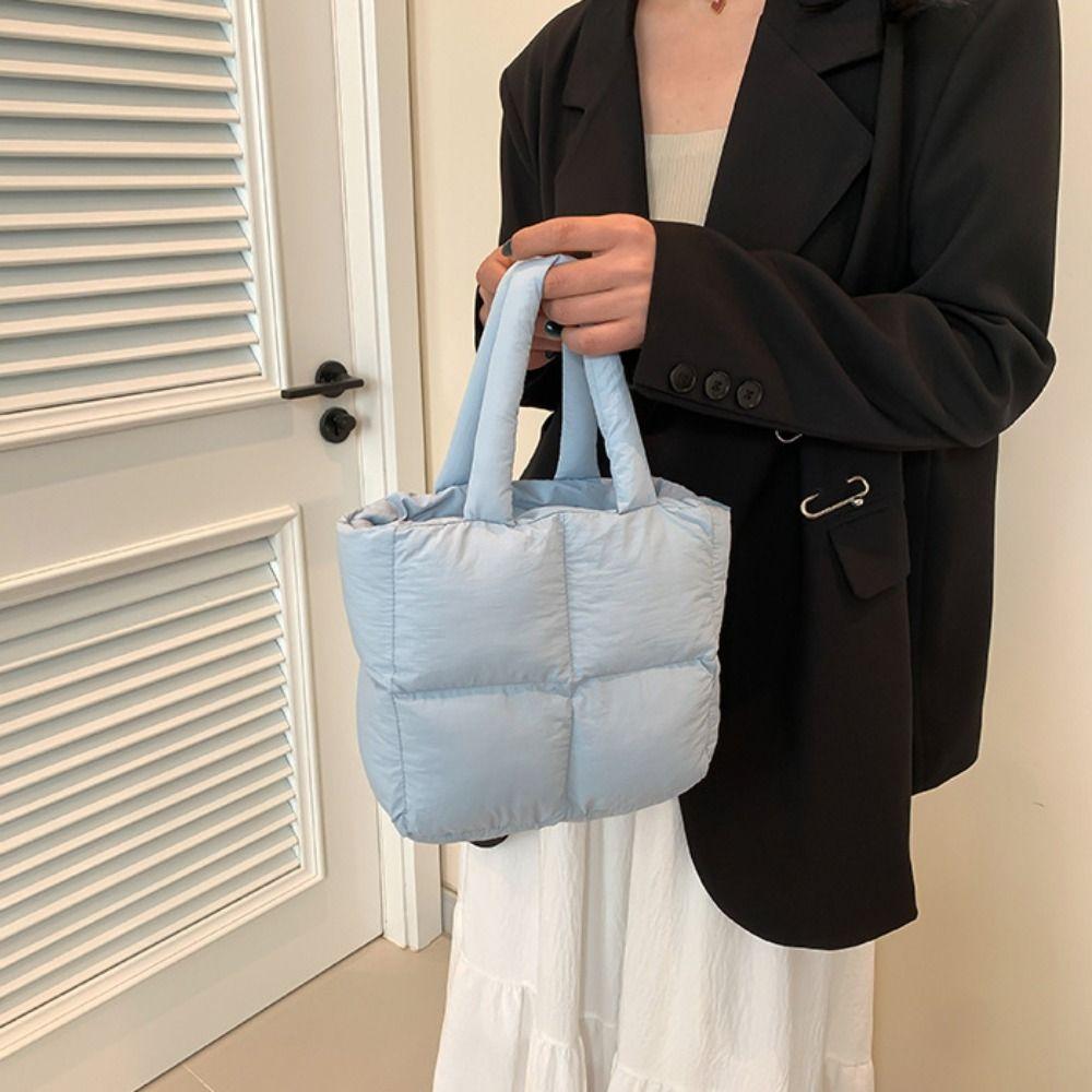 Gepolsterte Cloud-Einkaufstasche aus Nylon, geschwollen, Schultertasche, einfache Weltraum-Baumwollhandtasche für den Alltag