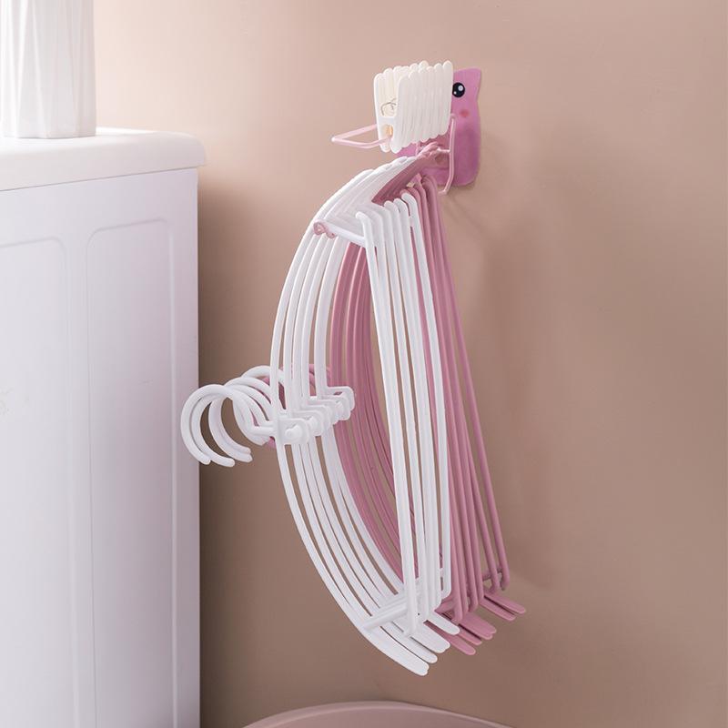 Cartoon Hanger Storage Rack Hook For Clip Free Punching Wall-Mounted Racks Multifunctional Balcony Organizer Storage Rack
