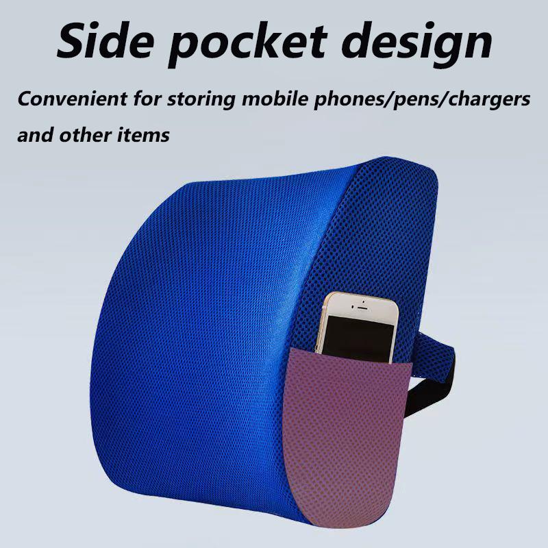 Lumbar Support Cushion Memory Foam Waist Pillow Auto Seat Back Cushion for Car Chair Home Office