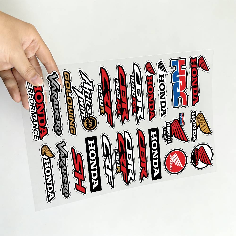 FOR HONDA HRC H WING Waterproof Reflective Motorbike Stickers Easy Peel Removable Decals for Motorcycle Car