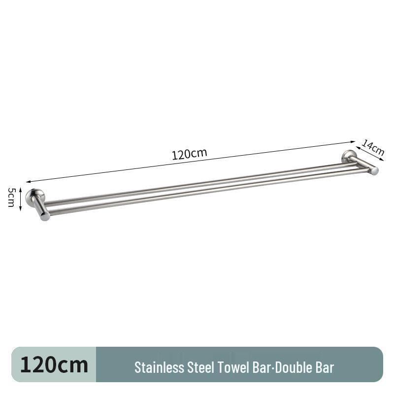 304 Stainless Steel Double Bar Bathroom Towel Rack