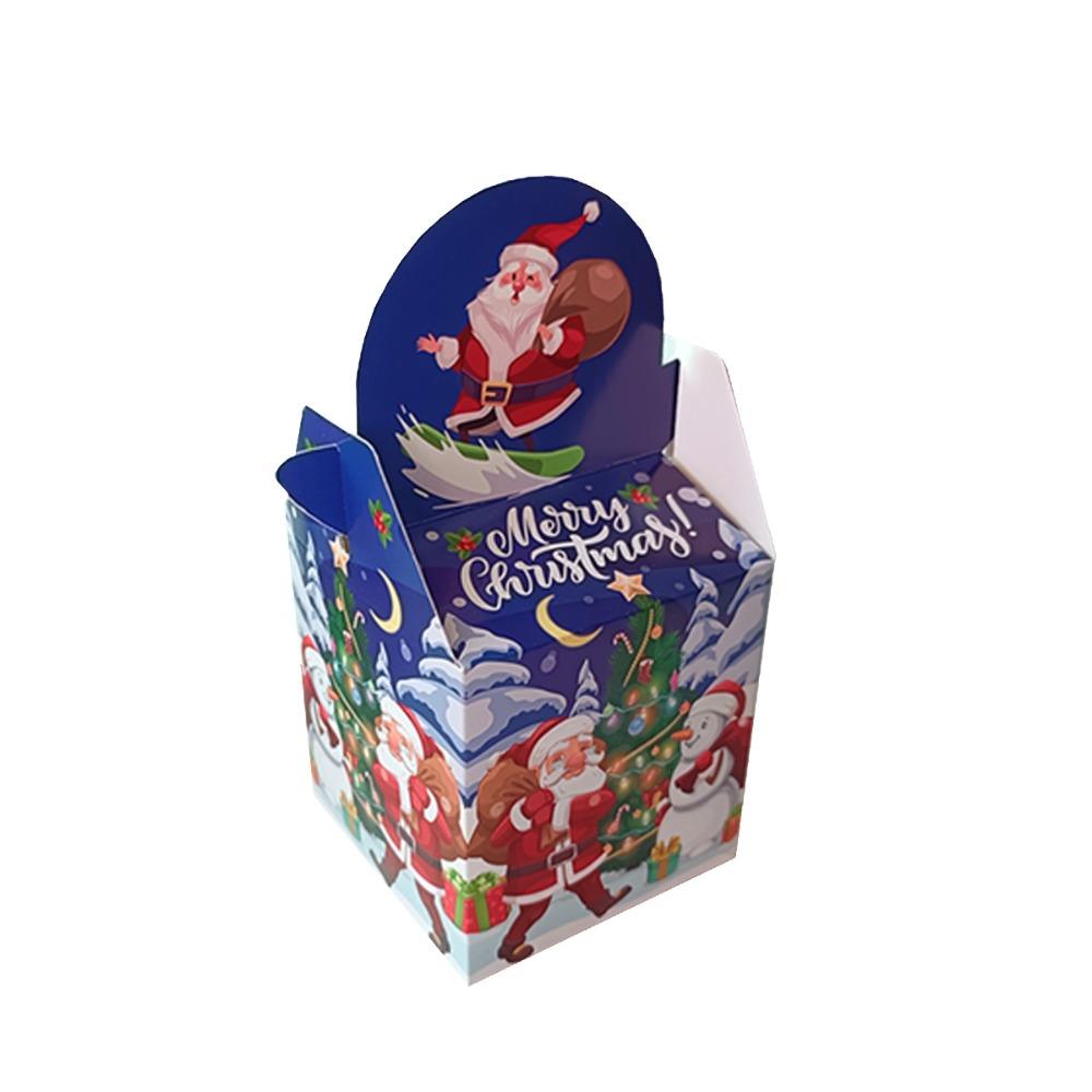 12pcs Cute Christmas Gift Box Paper Xmas Eve Packaging Bag Christmas Decoration Candy Box  Snack