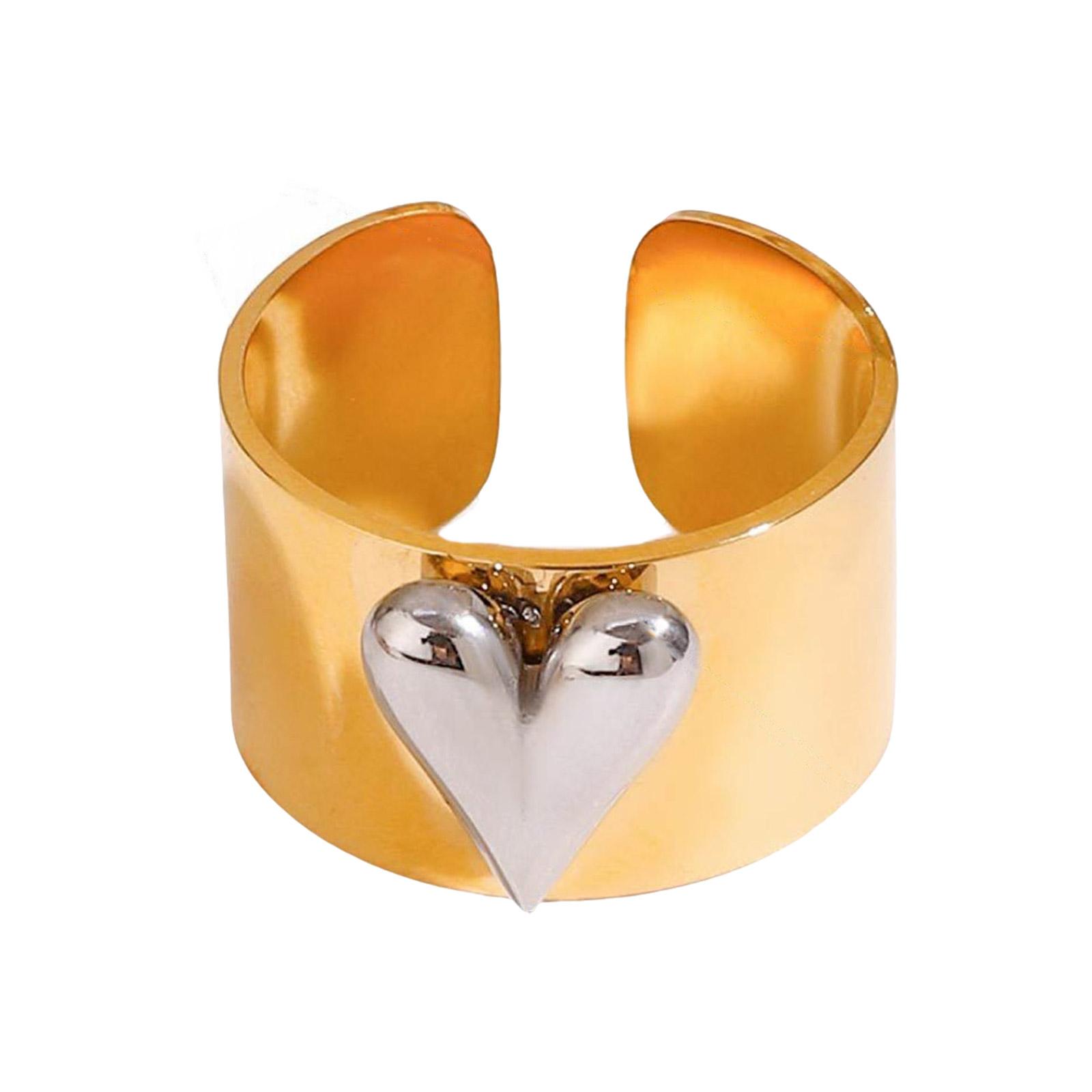 

Trendy Colorful Heart Open Rings Adjustable Fit Rings Sturdy And Lightweight For Everyday Wear And Special Occasions