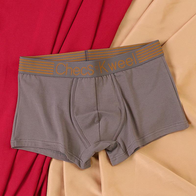 Men Boxers Elastic Mid Waist Letter Pattern Soft Breathable U Convex Quick Dry Moisture-wicking Firm Stitching Men Underpants Underwear