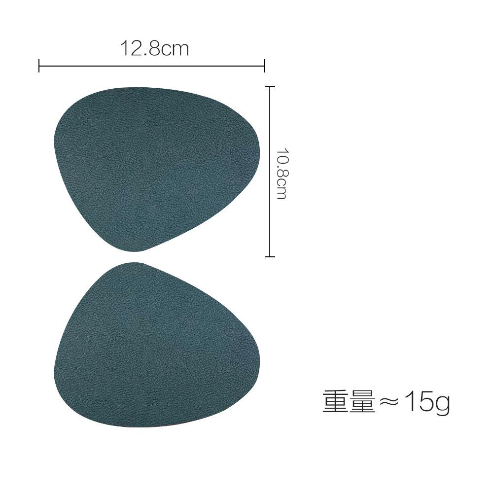 Hochwertiges zweifarbiges Leder-Tischset für den Haushalt, dreieckig, oval, wasserdicht und ölabweisend, wärmeisolierende Matte, Schüsseluntersetzer, Untersetzer, Tischset