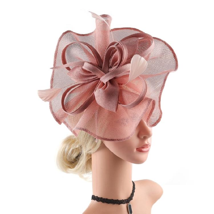 Exaggerated Flower Fascinator Hat Mesh Flower Bowler Hat Evening Dress HeadpieceFemale Flower Fascinator Hat