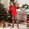 Family Matching Christmas Print Pajama Sets for Kids and Adults, Long Sleeve Neck Top with Pants