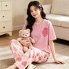 Sweet INS Girly Style Pajamas, Summer New Women's Crew Neck Short-sleeve Pants, Air-conditioned Wear Loungewear Two-piece Set