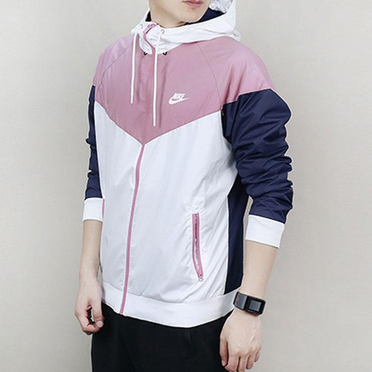 Nike Windrunner Color Block Sports Jacket Men Jacket White Blue Pink 727325-103