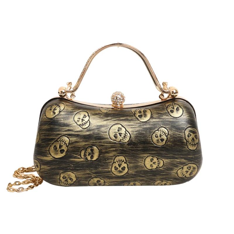 Luxuriöse Leder-Clutch für Damen Diamant feminine Tasche mehrlagig Schulter Crossbody modisch bedruckt