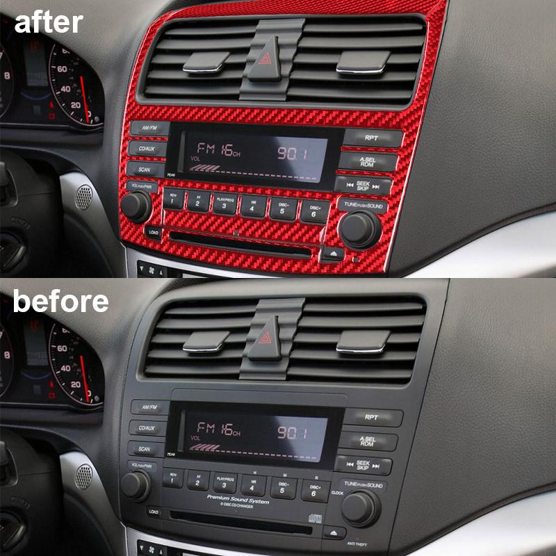 For Acura TSX 2003-2008 Car Carbon Fiber Black Stickers Car Interior Decorative Accessories