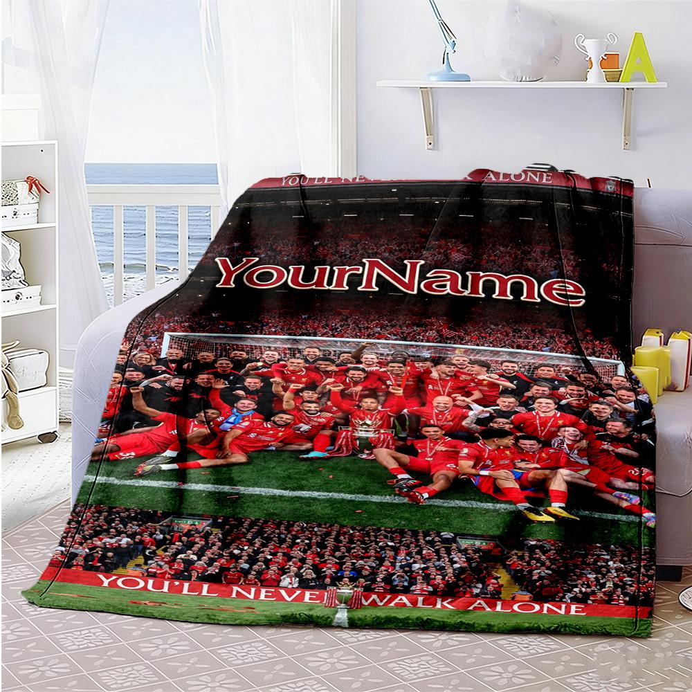 Liverpool Personalized Text Blanket Cozy Personalized Blanket Soft Warm Cozy for Seaside Nap Sofa Bed Four Seasons Multipurpose