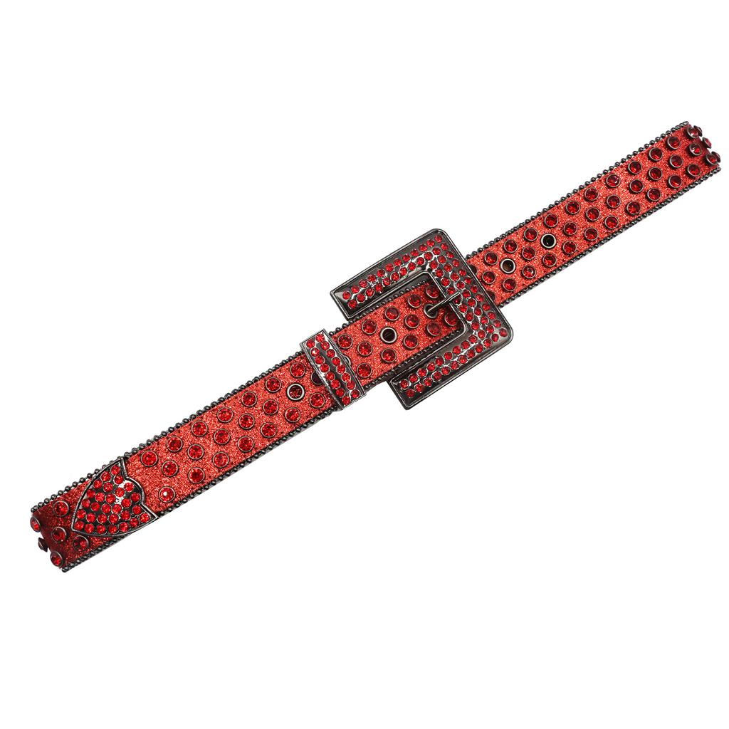 New Rhinestone Belt Square Buckle Ins Style Decoration European and American Fashion Personality Sequin Full Diamond Inlaid Jeans Western Women