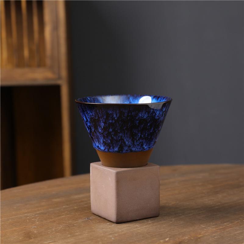 Rough Pottery Mug Creative Cup Ins Style Cup Ceramic Retro Coffee Cup Milk Tea Drink Cups Includes Base