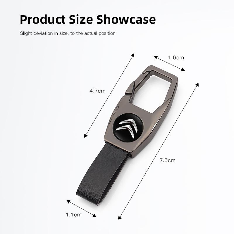 3D Metal Leather Auto Emblem Badge Keychain For Citroen Celysee C6 C3 C5 C1 C2 C4 Aircross Picasso Cactus Berlingo Saxo Grand