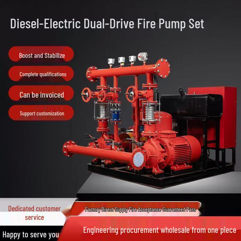Dual Power IoT Fire Pump Set with Diesel-Electric Integration and Skid-Mounted Pressure Control