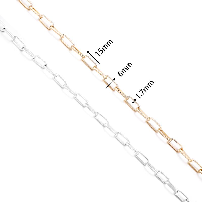 5 Yards/Roll Aluminium Paperclip Chains Ripple Oval Cross Chain for Necklace Bracelet Bag Gifts DIY Jewelry Making Components