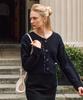 Leumeme Shetland Cardigan Navy