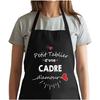 Tablier de cuisine - Brigitte d'amour - Noir - Coton résistant - Impression bretonne