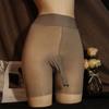 Sheer Shiny Ultra-Thin Boxer Short Men Pantyhose Sissy Penis Pouch Underwear High Waist Nylon Plus Size Open Peni Sheath Tights