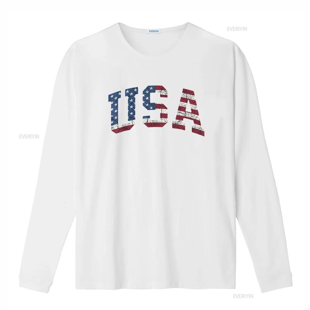 Usa T Shirt Women Patriotic American Flag Distressed Vintage Washed Stylish Slightly Comfortable Breathable Homme Casual