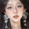 Golden Color Vintage Earrings Hollow Flower Tassel Earrings Elegant Hollow Earrings  Women Jewelry