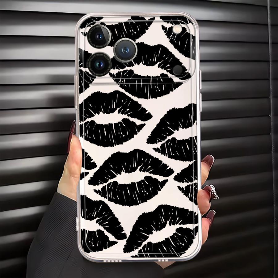 Sexy Red Lips Case for iPhone 17 Pro Max 14 Plus Air 12 Mini XR 13 Pro XS Max 15 11 7 8 16 Soft Phone Cover