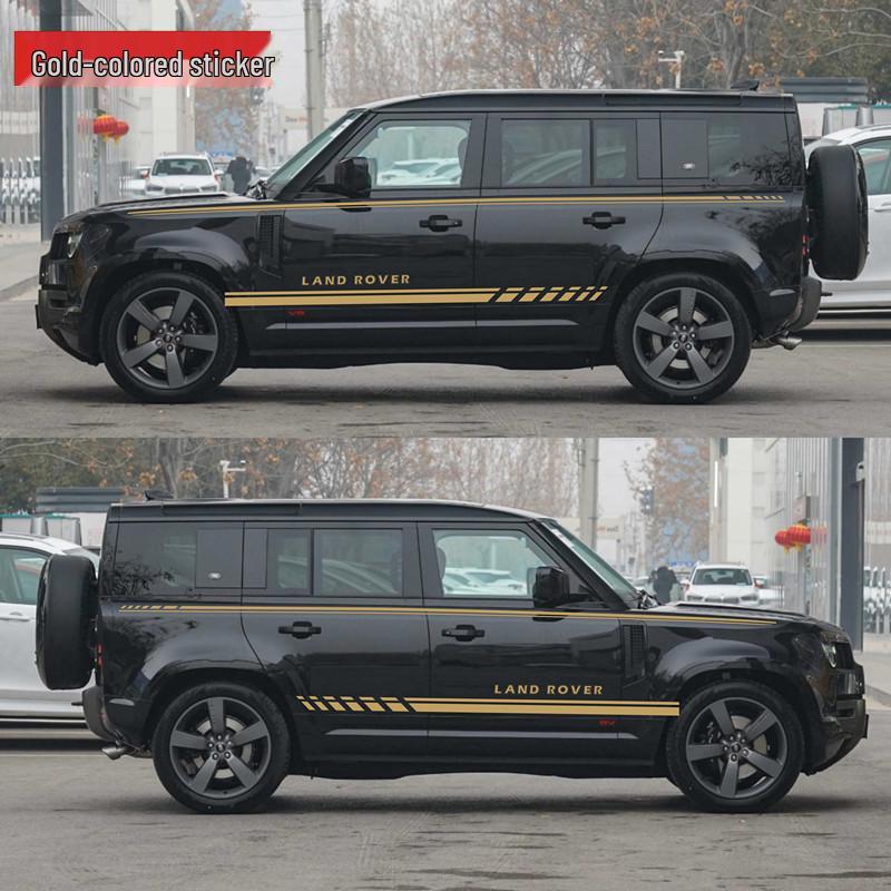 New Defender Side Skirt Car Decals: Modified Waistline Decoration with Personality Color Stripes