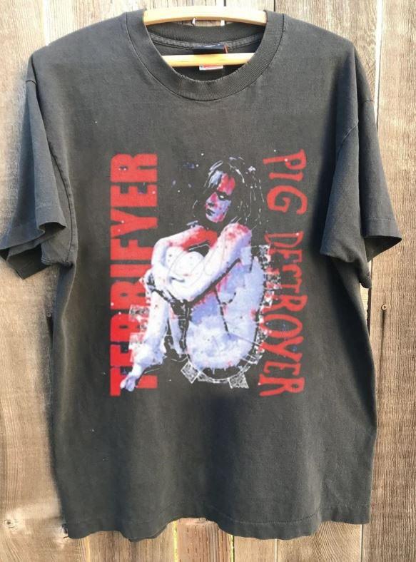 

Pig Destroyer Downpour Girl Rare Design Charcoal Unisex T shirt Vtg KH17913 Unisex T-Shirt XXXL