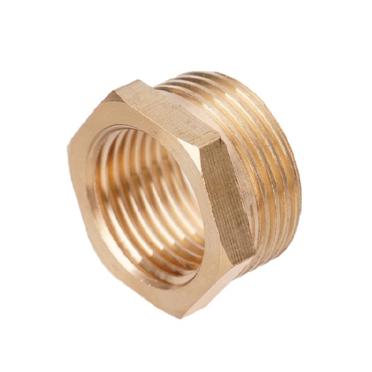 6Pcs Brass Pipe Fitting Reducer 3/4in To 1/2inch Reducer Hoses Tube Atapter