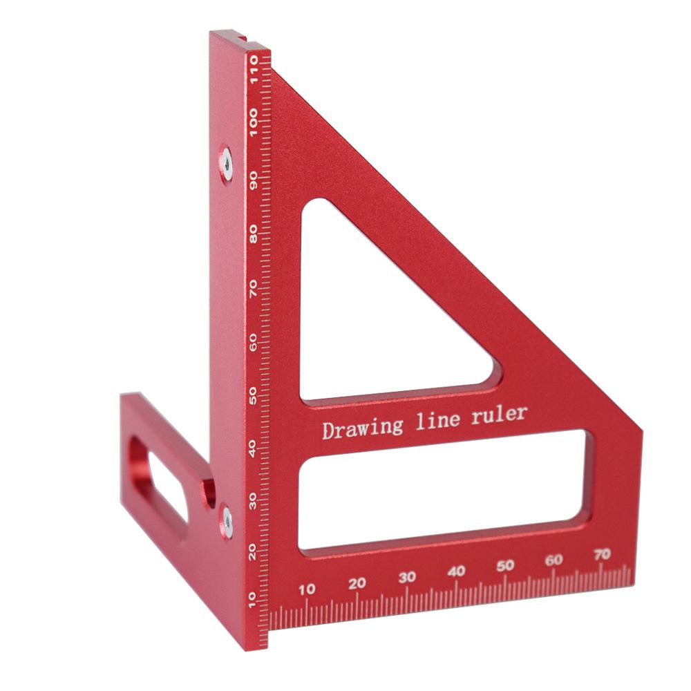 Precision Aluminum Alloy  Miter Triangle Ruler 45°/90° Woodworking Square Protractor  3D  Multifunctional Measuring Tool