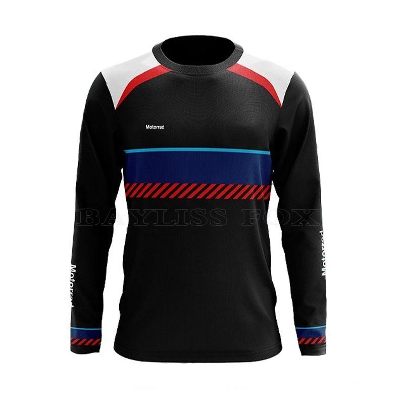For BMW Motorrad Racing Jerseys 2023 ADVENTURE Riding Sport Travel Long T-Shirt Summer Blue Motorcycle Team Anti-UV Do Not Fade
