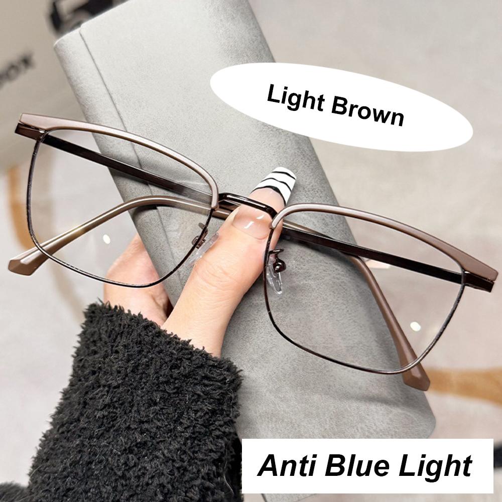 

Anti-Blue Light Discoloration Glasses Men Trend Optical Frame Photochromic Ultra Light Eyeglasses Office Computer Goggles светло-коричневого
