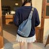 Denim Sling Bag Casual Chest Bag Lightweight Crossbody Backpack for Men and Women