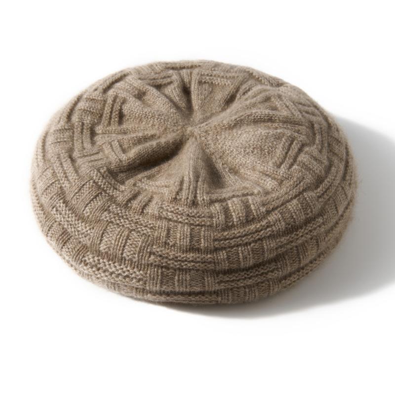 

Кашемировая осенне-зимняя новая модель женская высококачественная вязаная уличная теплая шапка с защитой ушей модный вязаный повседневный берет One Size