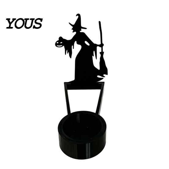 Bat Table Ornament Halloween Shadow Candle Holder, Funny Pumpkin Ghost Reaper Candlestick Decoration, Seasonal Party Supplies Metal Tea Light