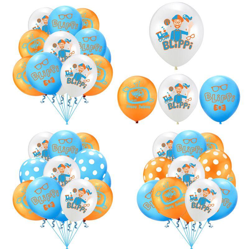 Blippi 12" 12pcs Latex Balloons Party Supplies Decor Kids Birthday Shower Baby