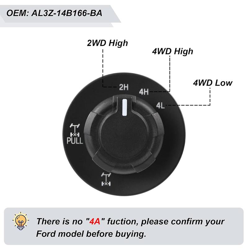 4 x 4 4WD Electronic Locking 4 Wheel Drive Switch Knob AL3Z-14B166-BA AL3Z14B166BA Direct Replacement for 2009-2014 Ford F-150