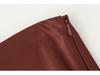 2025 Autumn European Women's Color Block Lace Silk Satin Skirt