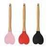 Food Grade Silicone Heart Shape Spatula with Wood Handle For Cake Decorating Stirring Folding Dough Kitchen Utensils