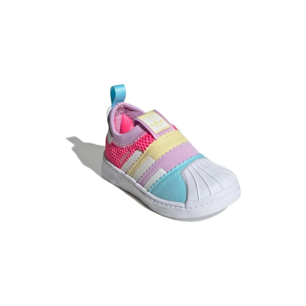Adidas Originals Superstar 360 Durable Low-Top Walking Shoes Baby Shoes White Blue Purple GY9197