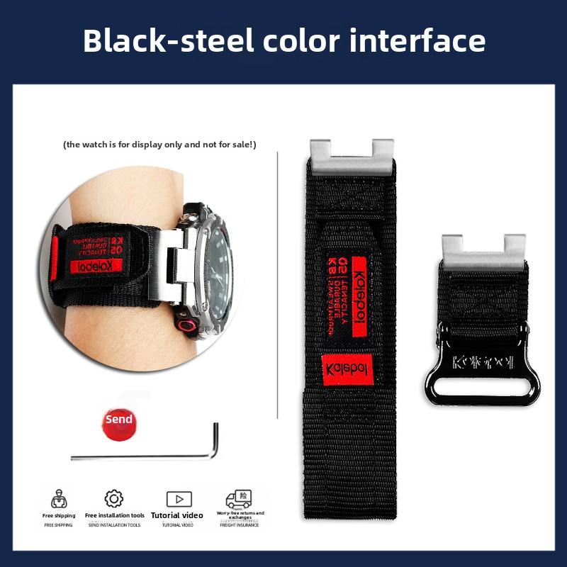 For Casio GST-B100/S130L/S310/W120L Fashionable and personalized modification nylon canvas watch strap accessories Send tools