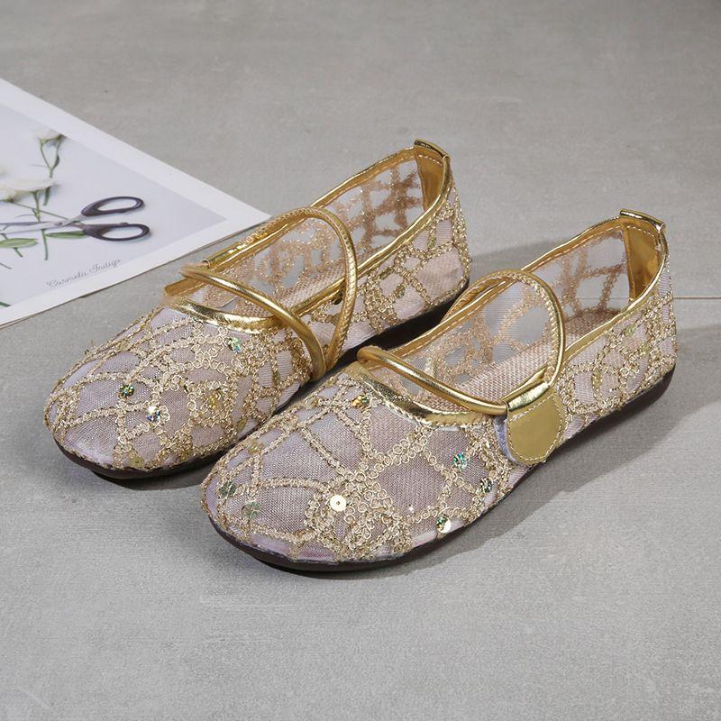 Slip On Casual Sequins Woman Footwear Summer Fashion 2025 Walking Stylish Cheap Offer Flat Light Mesh Breathable Shoes for Women