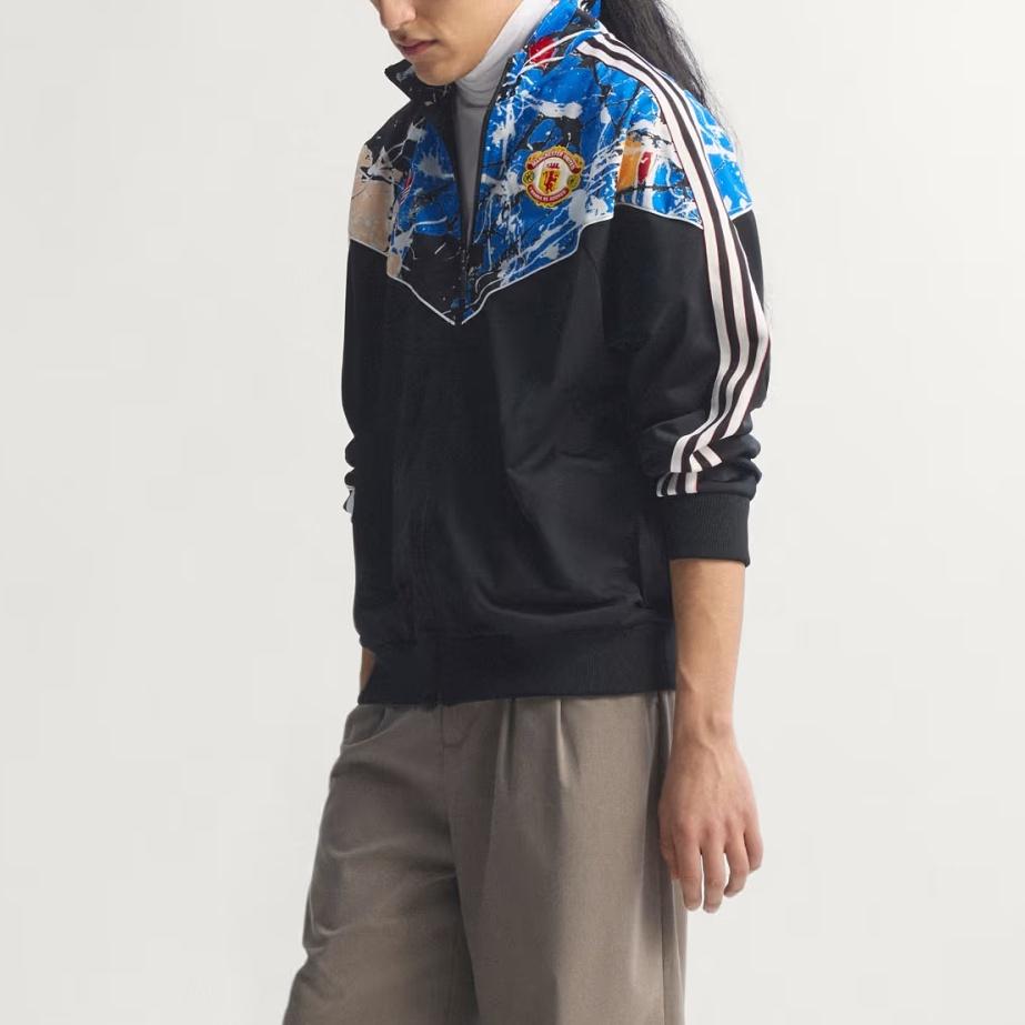 adidas Manchester United X Stone Roses Track Top 'Black Multi Color' Men's JZ7094