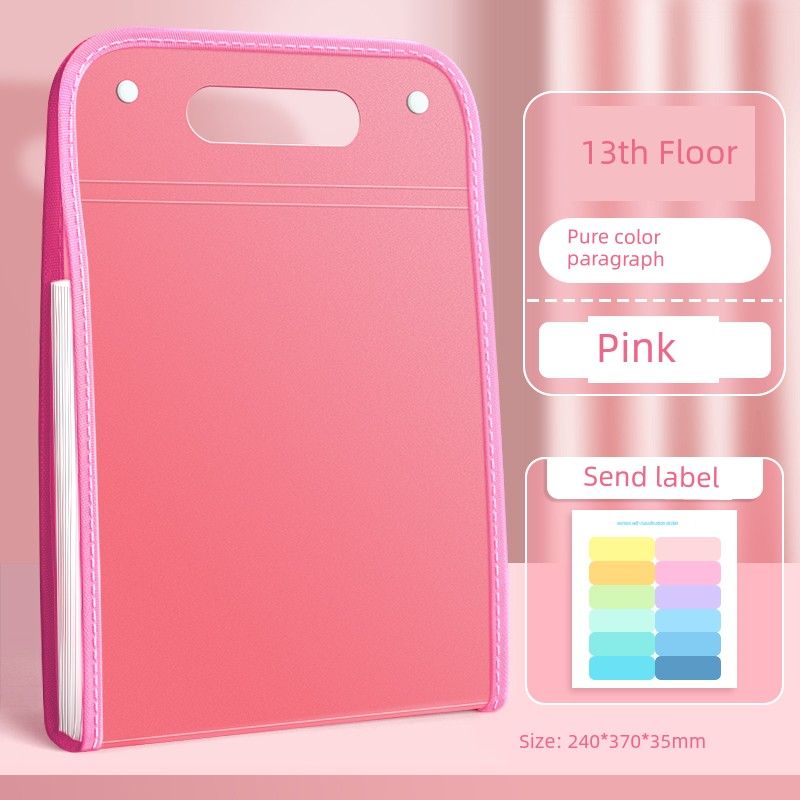 Large Capacity File Holder Ins Good-looking Paper Buggy Bag Organize Fantastic Middle School Students Book Clip Subject Classification Test Paper Clip