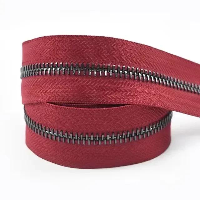 1-5 Yards 5# Meetee Metallreißverschlüsse zum Nähen Dekorativer Reißverschluss Meterware Kleidung Mantel Reißverschlussverschluss Reparatursets DIY Zubehör