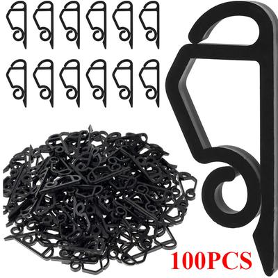 10-100Pcs Christmas Light Wire Clip Outdoor Gutter Hooks Tree Securing Led Cable String Rope Holder Clamp Weatherproof S-Shaped