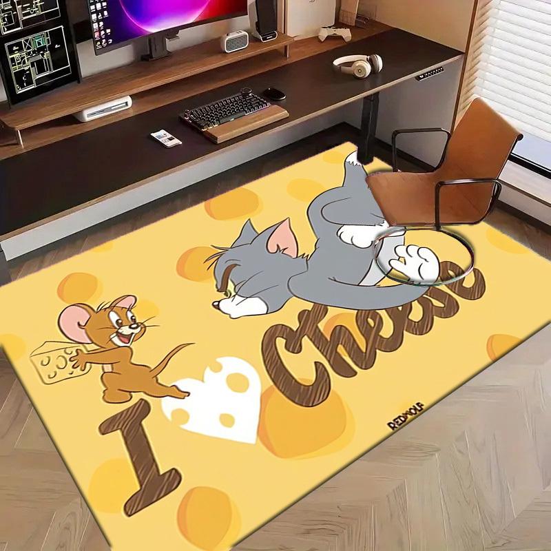 1pc Office Carpet Chair Mats Tom Jerry Cheese Perfect for Office Chairs, Living Rooms, Or Bedrooms,Polyester Carpet.HDT183