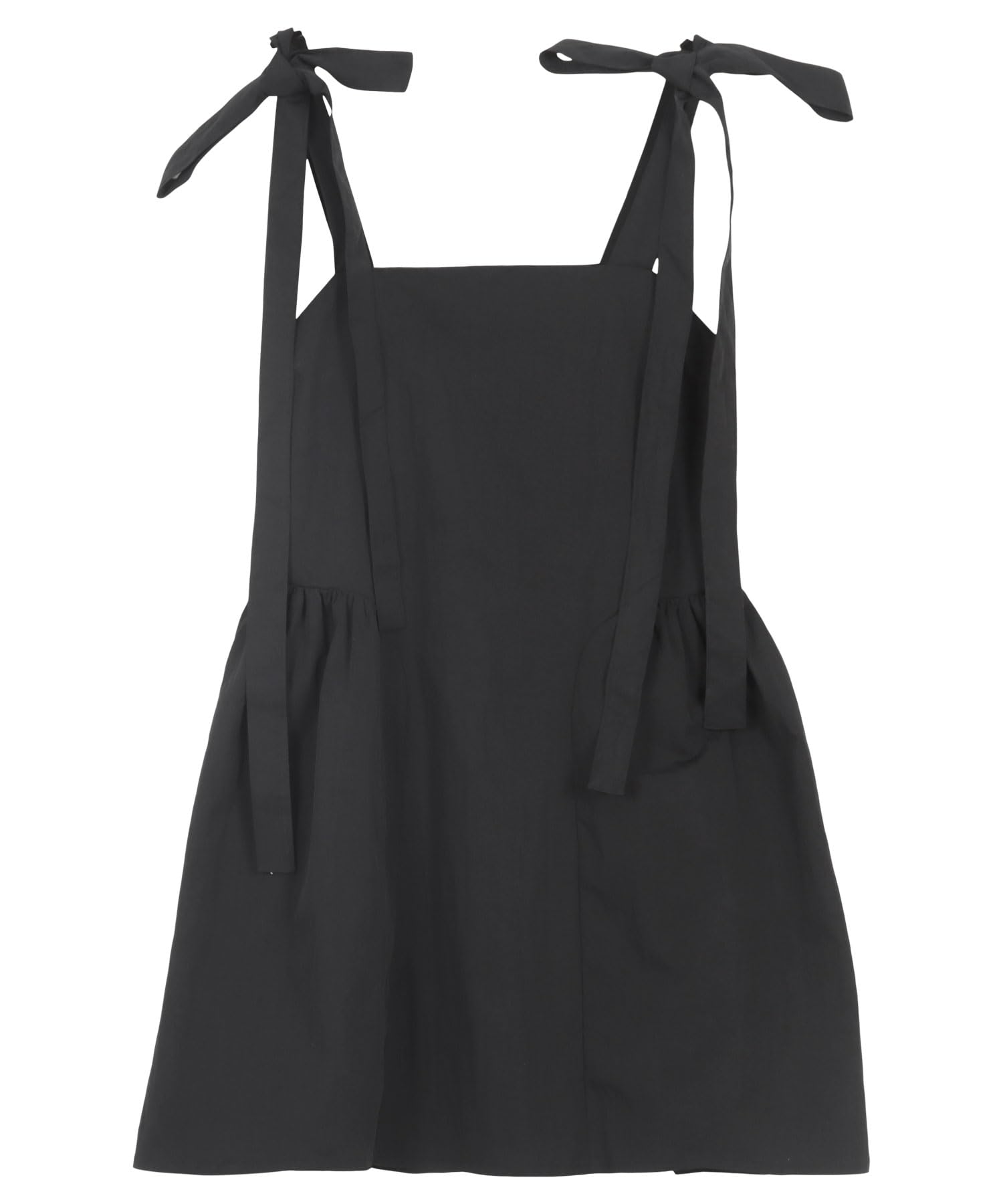 

Kobe Lettuce Women s Mini Dress Tunic with Ribbon and Tiered Bustier, Spring/Summer [E3471], Size M, Black