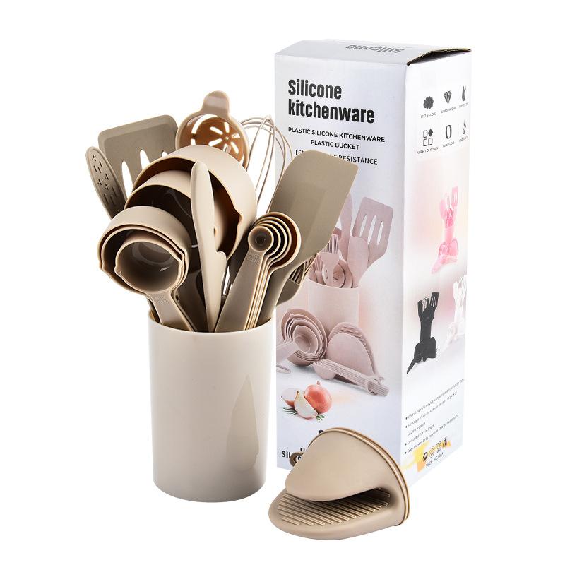 21pcs Baking Cooking Silicone Kitchenware Set Baking Tools Spoon Beater Scraper Steak Spatula